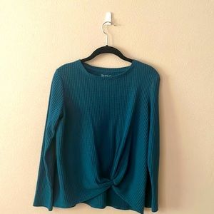 Deep Teal Long Sleeve Front Tie (kids)